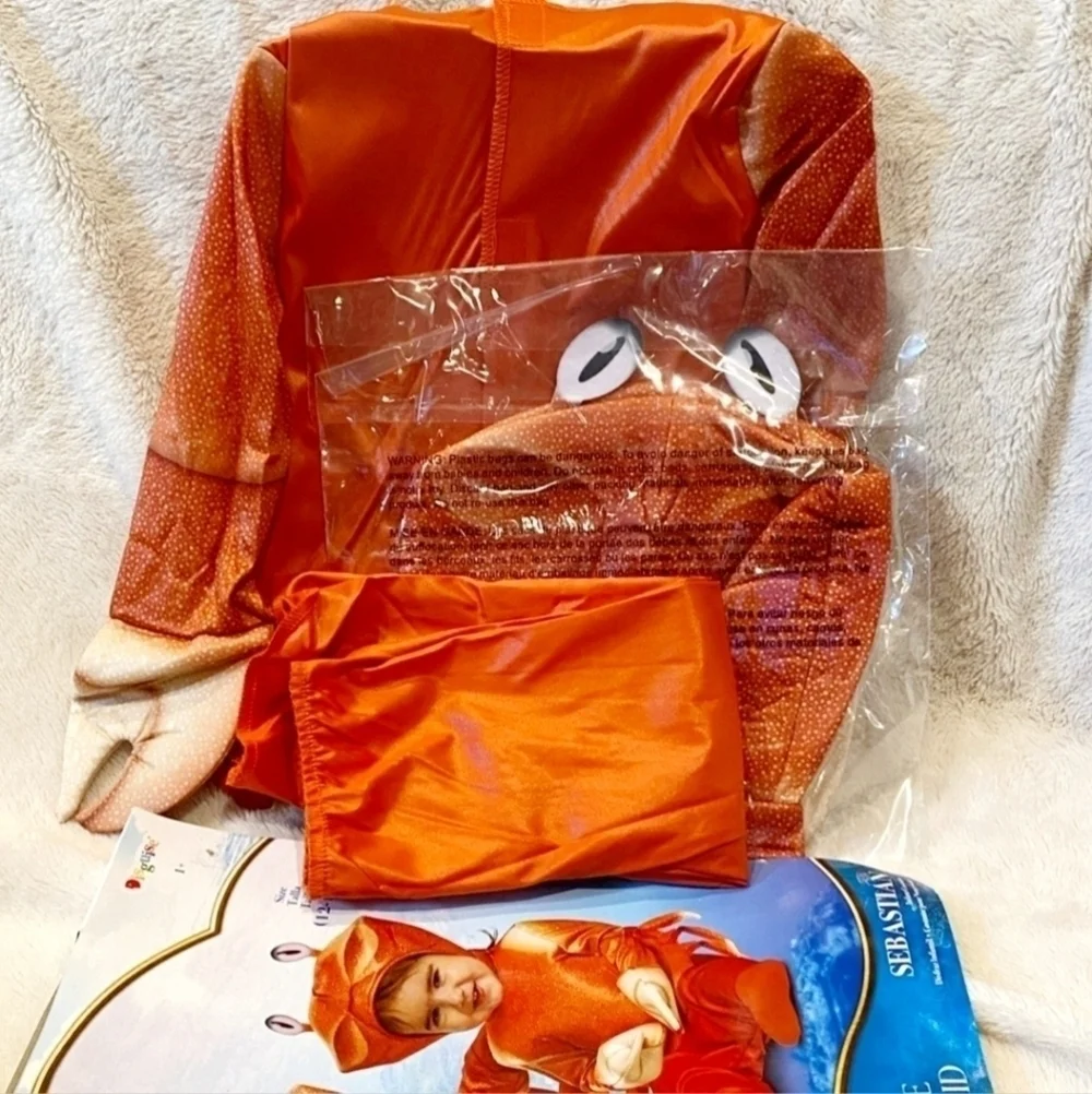 NWT Disney The Little Mermaid Sebastian Infant Costume Halloween Size 12-18M New
